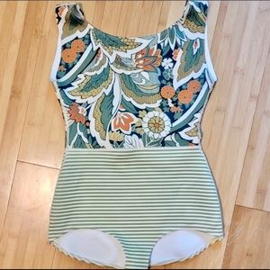 Seea Lido C-Skin Surfsuit Midori Green Stripes M